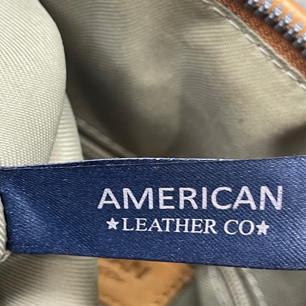American Leather Co. warm tan leather shade Holton Crossbody Handbag Purse Bag - Picture 6 of 15